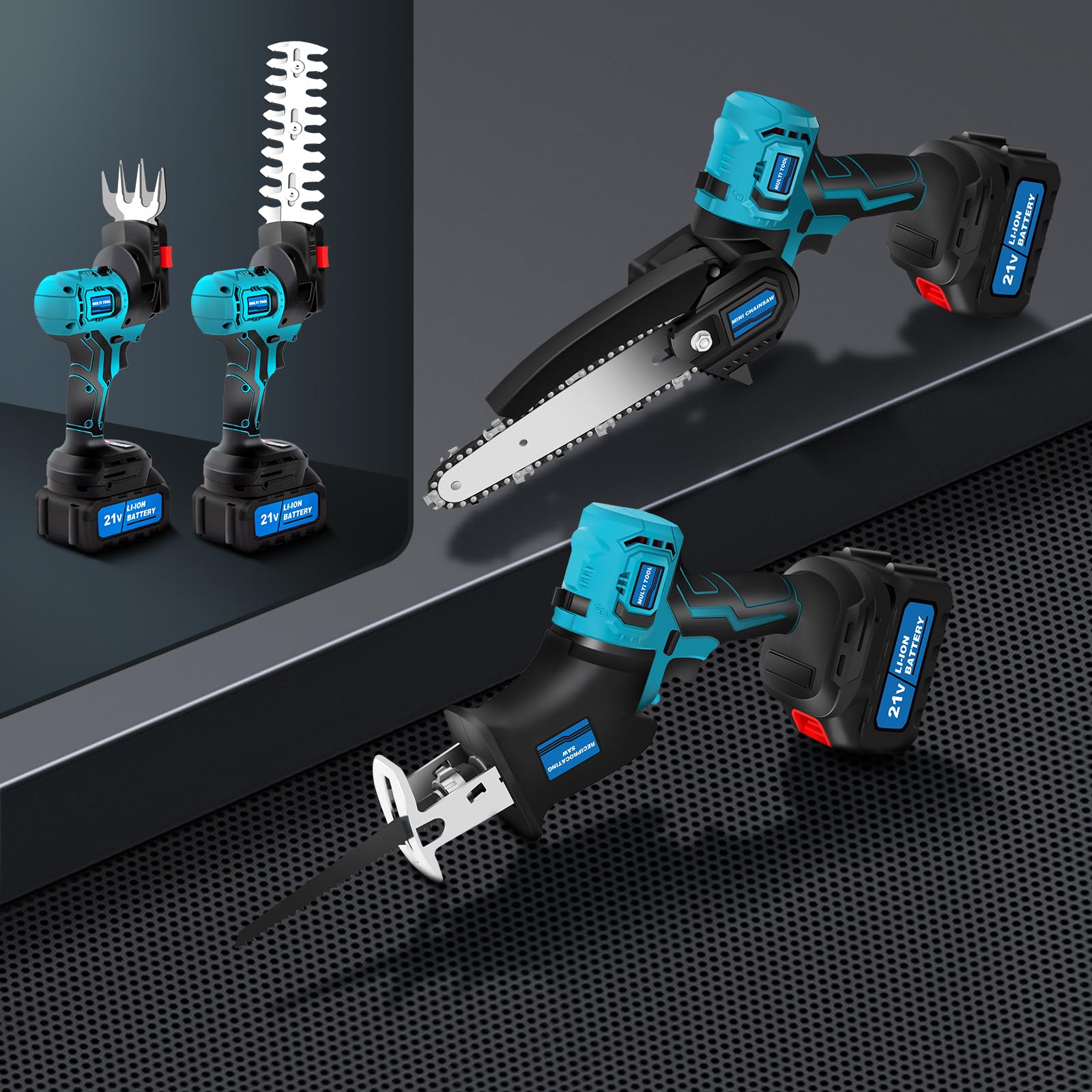 8-in-1 21V Cordless Multi-tool, Power Unit with 2 Variable Speed